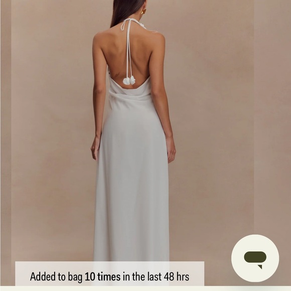 Elegant White Halter Neck Dress - Picture 2 of 4